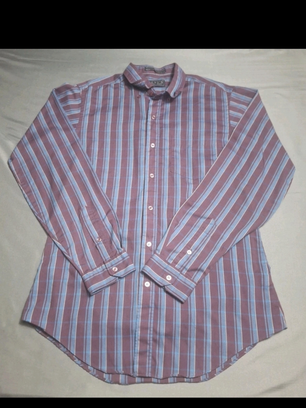 ​Levi's Men's Fitted Shirt Size Large Plaid Long Sleeve Burgundy Teal